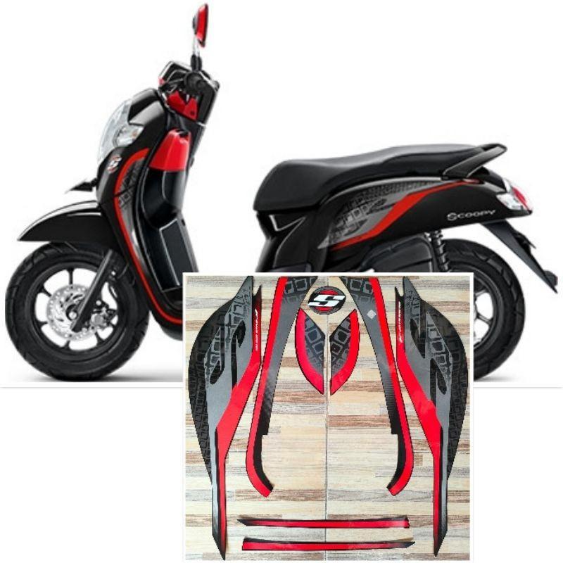 striping original Honda Scoopy Sporty hitam black tahun 2019