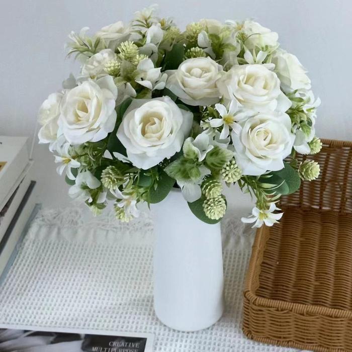 [COD] HANACO - Bouquet bunga BKT 781 ELON Mawar Artifisial Dekorasi Hiasan Seserahan Buket Palsu - B