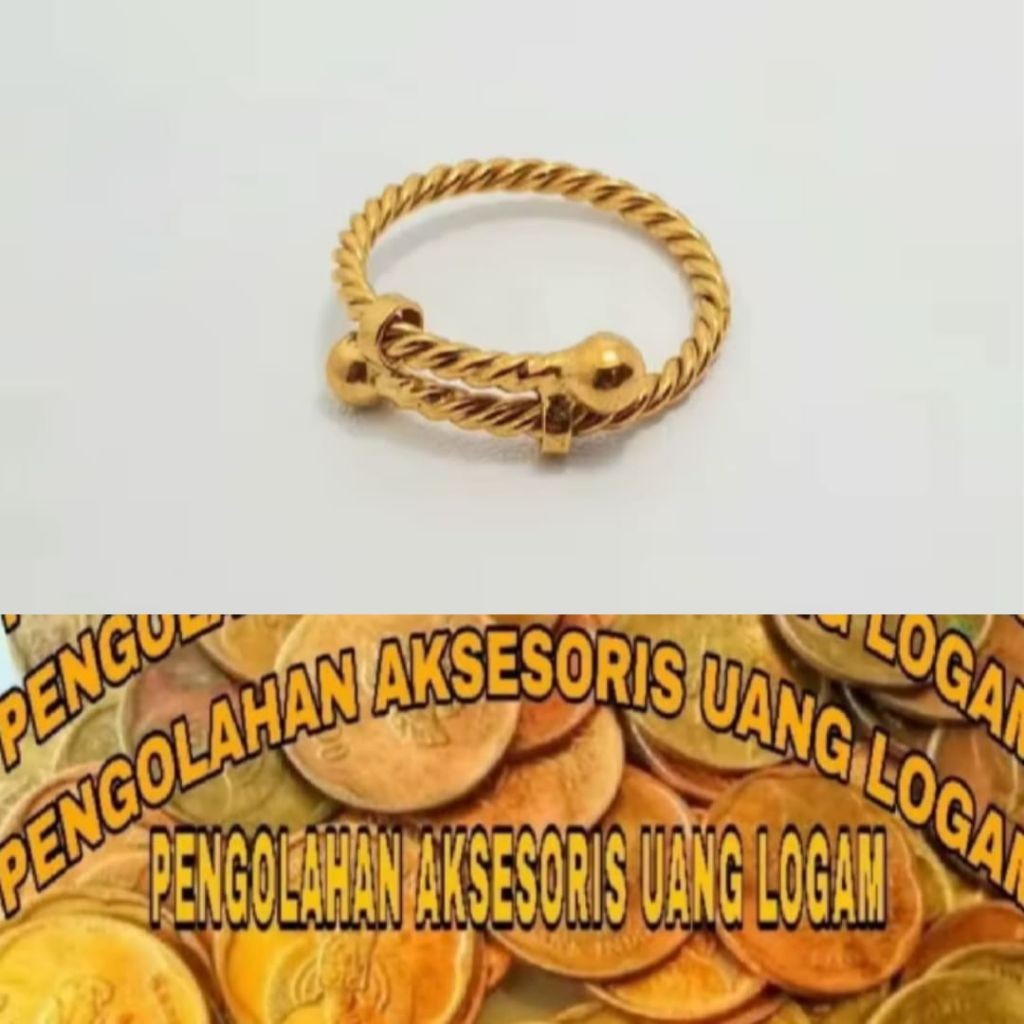 terbuat dari koin logam asli 1991 cincin uler 2 gram emas