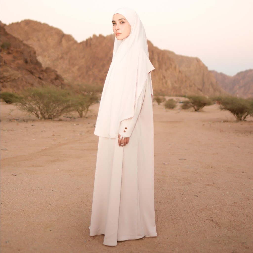 Lozy Hijab - Asma Abaya Set (Gamis Set Khimar Niqab Haji dan Umrah Bahan Arabian Premium Anti UV)