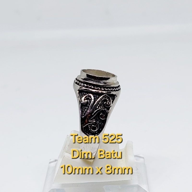 Ring emban alpaka super dim 10x8 tanam ukir ukiran bali pengikat ring cincin batu akik eceran rindu
