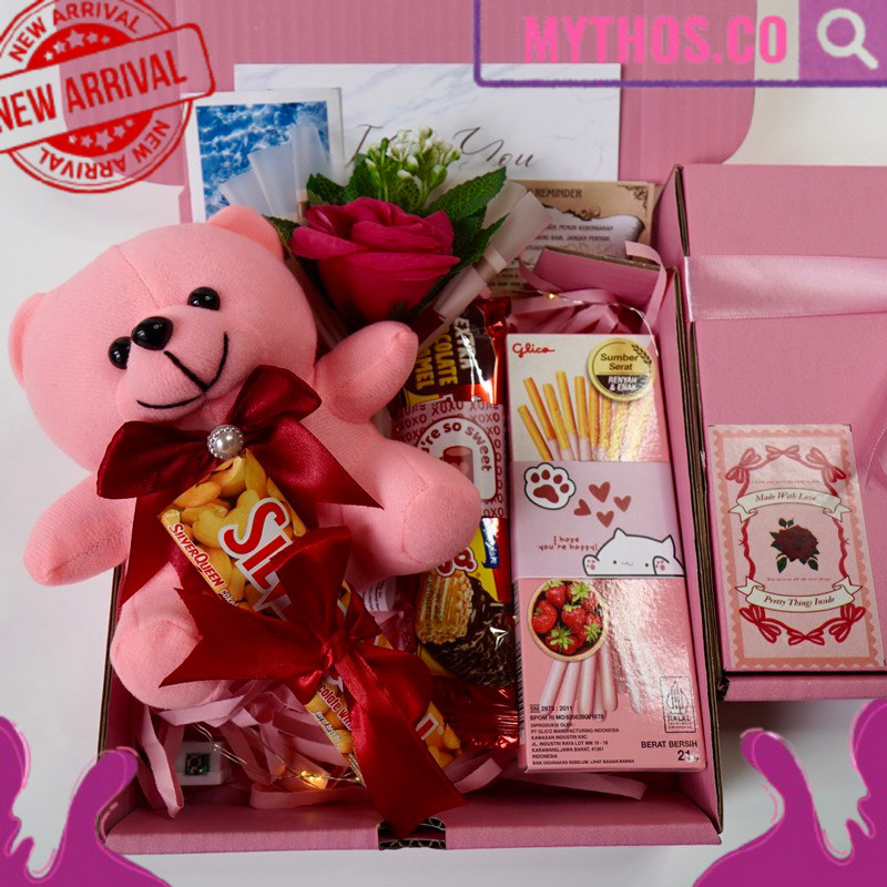 SweetValentine Hampers Snack Box Giftbox Kado Pink Series Kado Valentine Kado Ulang Tahun Wisuda Sup