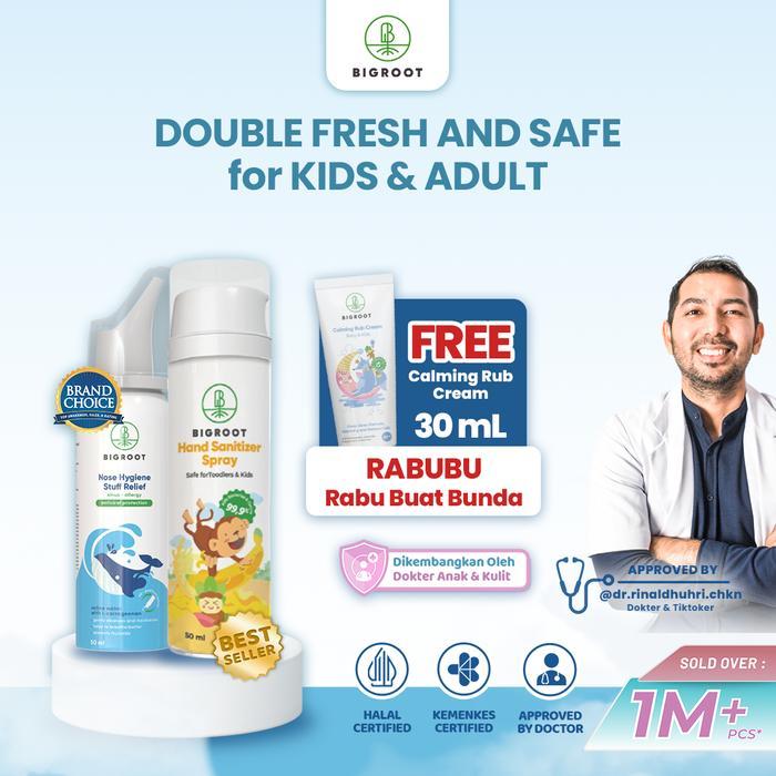 PROMO RABUBU Bigroot Nose Hygiene Stuff Relief 50ml Pencuci Hidung Dewasa & Anak 3+ Tahun - Saline W