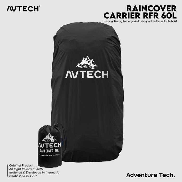 AVTECH - Rain Cover Bag Waterproof Pelindung Tas Anti Air 60-70 Liter - COVER CARRIER 60 - Hitam  Or
