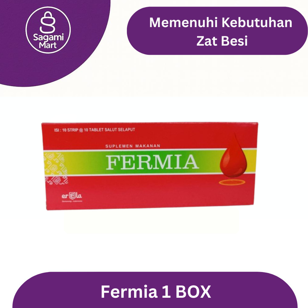 Fermia Box Isi 100 Tablet | Suplemen Tambah Darah | Suplemen Tambah Darah, Ibu Hamil dan Menyusui