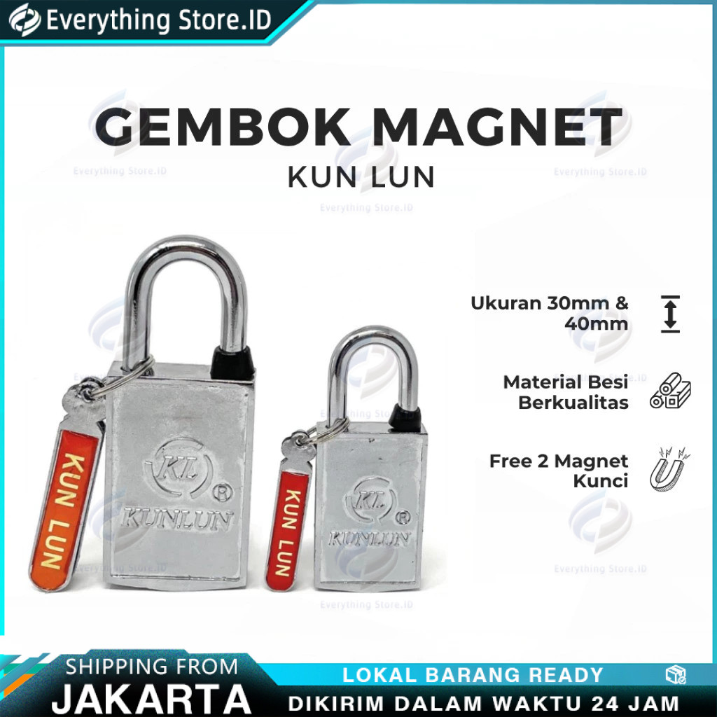 HONXI Gembok Magnet Kun Lun 30MM / 40MM – Gembok Tanpa Lubang Kunci, Magnetic Lock Anti Maling