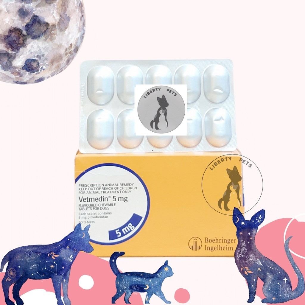 Vetmedin 5mg Mengobati Sakit Jantung Untuk Anjing (1 Blister = 10 Tab)
