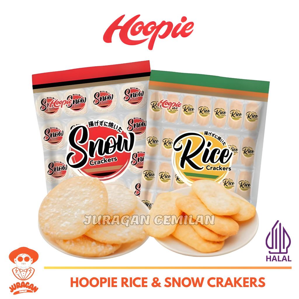 Hoopie Rice & Snow Crackers - Cemilan Krekers Beras Halal 258g