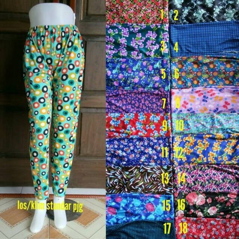 TERBARU MURAH LEGGING HYGET MOTIF DEWASA WANITA / Celana Dalaman Gamis Inner Pants Bunga Los