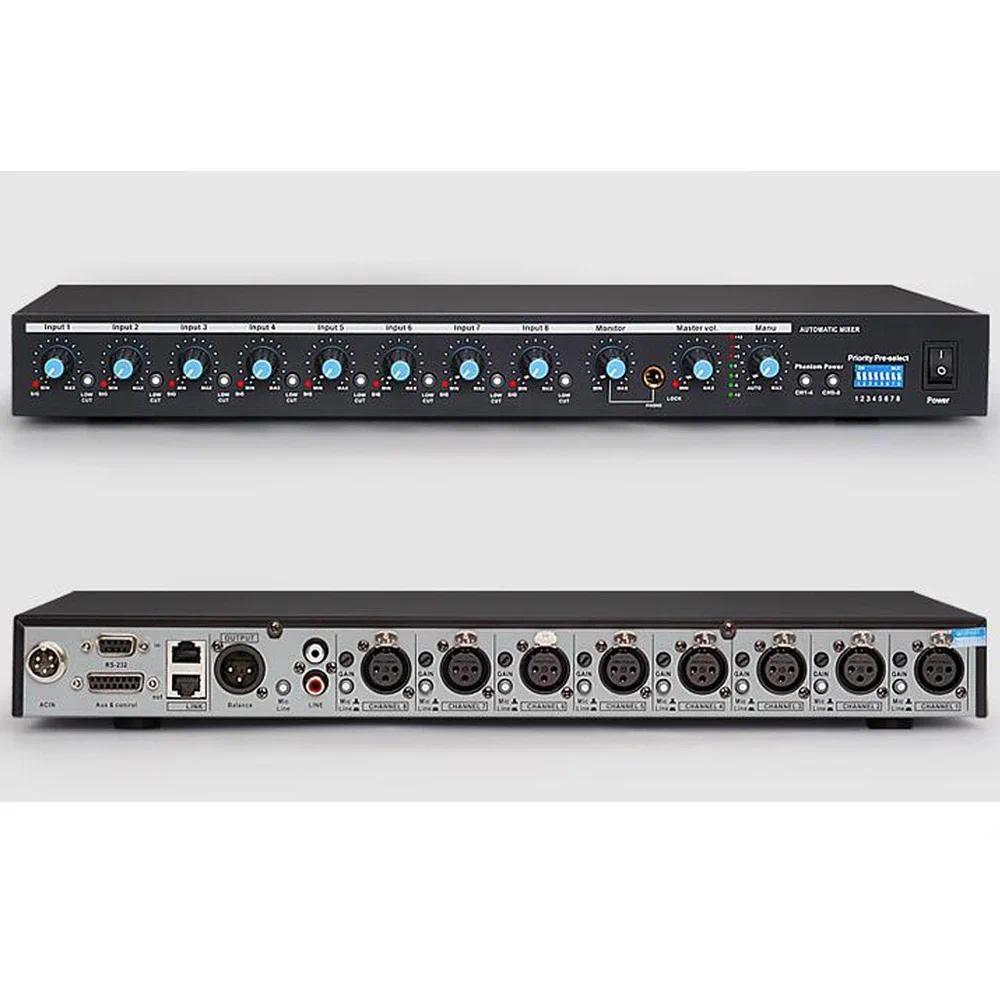 8 Channel Auo Sound Microphone Mixer Hub 48V Phantom Power Supply Engineering Universal stributor In