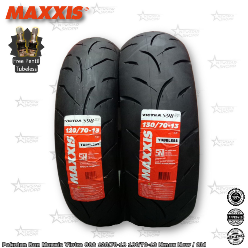 Ban Luar Maxxis Victra S98st Ring 13 120/70 130/70 Paketan Depan Belakang Nmax New / Old