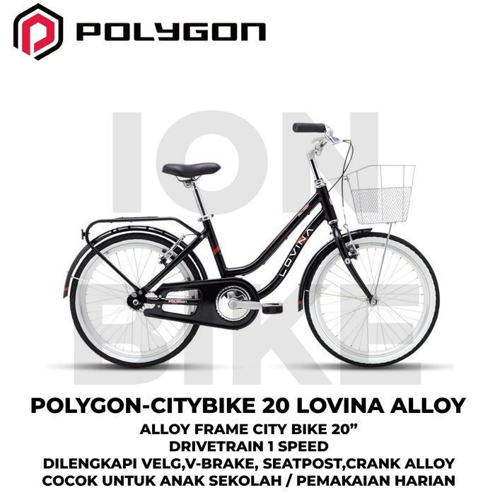 Sepeda Anak Mini 20 Inch Polygon Lovina Alloy Cewek Sekolah Allumunium Murah City Bike CTB Urban Com