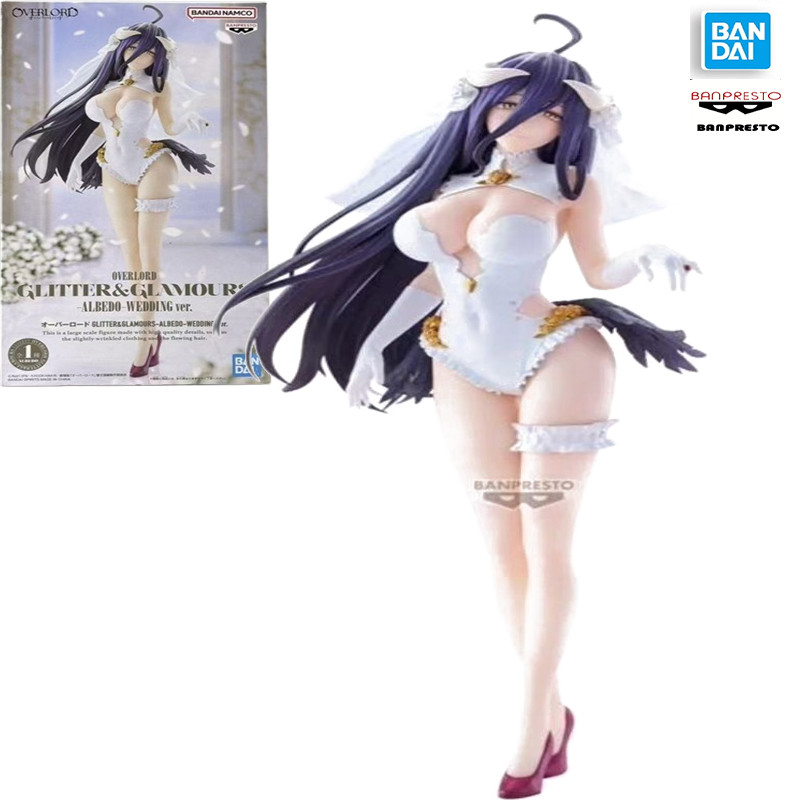 In stock BANDAI SPIRITS Toys Gifts Original Model Decoration Overlord Albedo Glitter Glamours Anime 