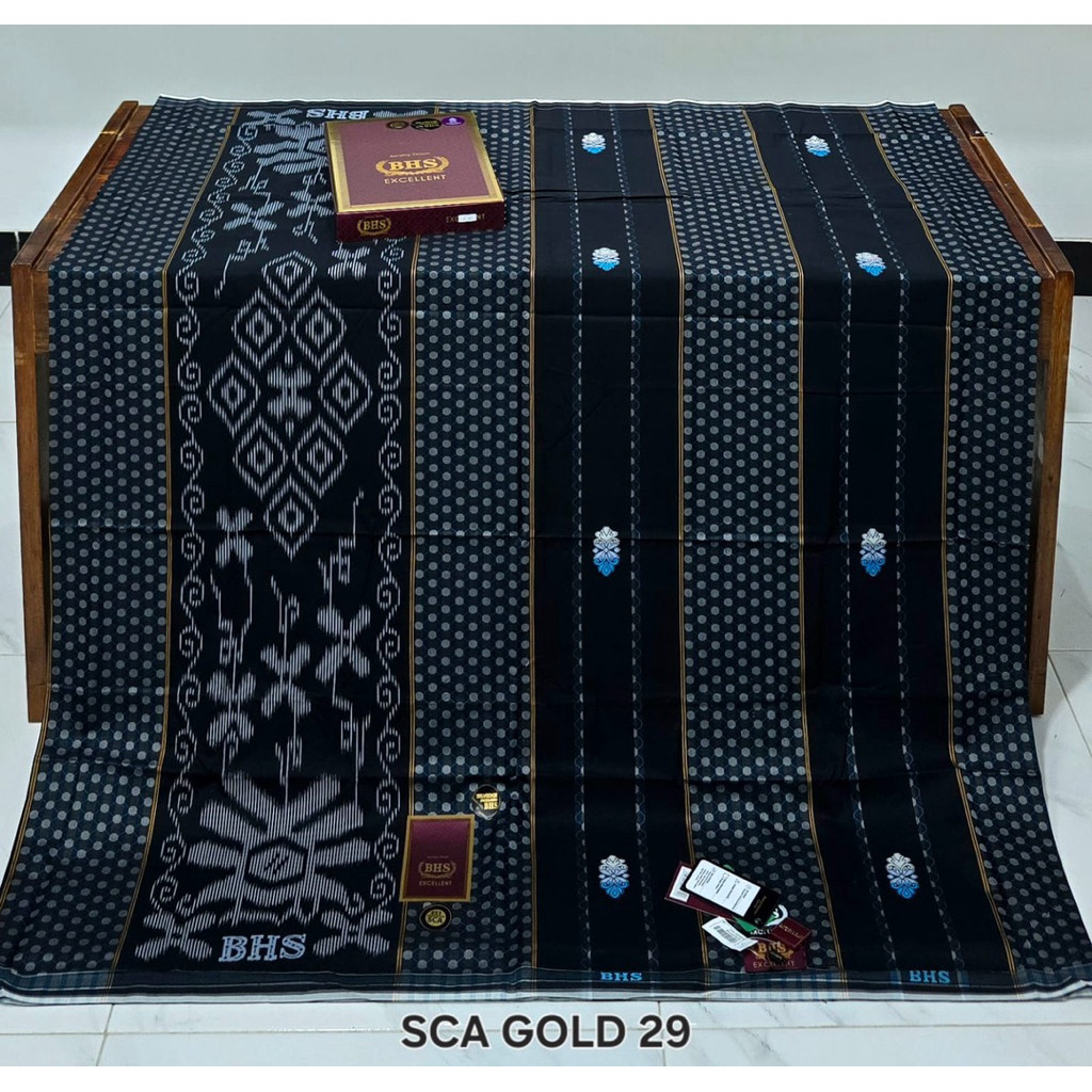 Sarung BHS Excellent Motif SKT Premium Grade Gold Sarong BHS Dewasa Sutra Adem Terbaru