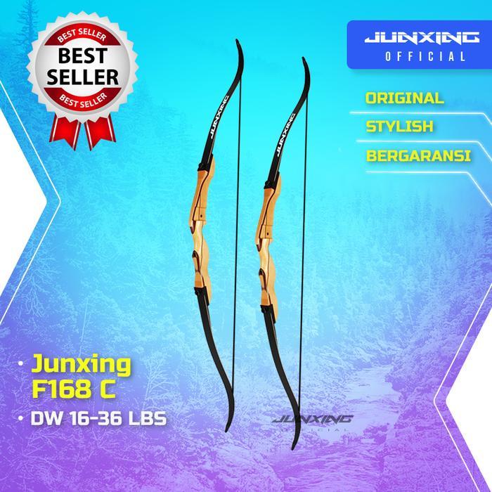 Busur Panah Standard Junxing F168 C Wooden Recurve Bow - 26LBS