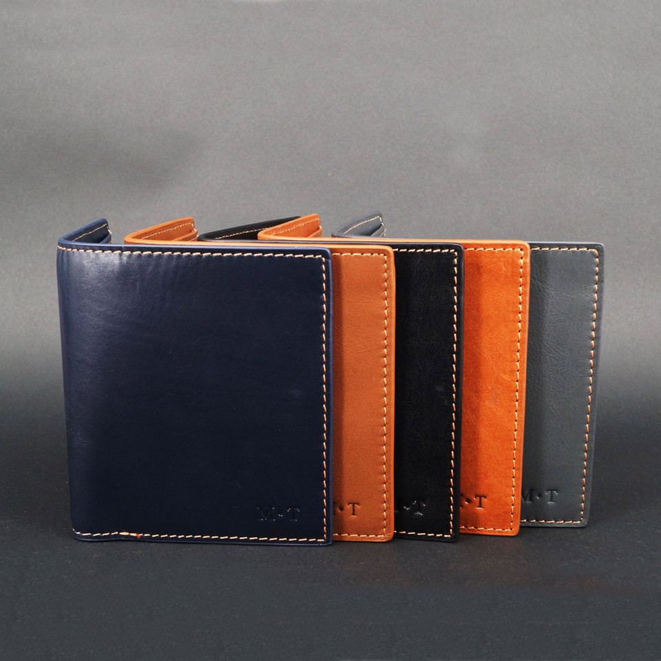 Luxury RFID Slim Vegetable Tanned Leather Coin Bag for Men Invisible SD Card Slot Sleeve Note Purse 