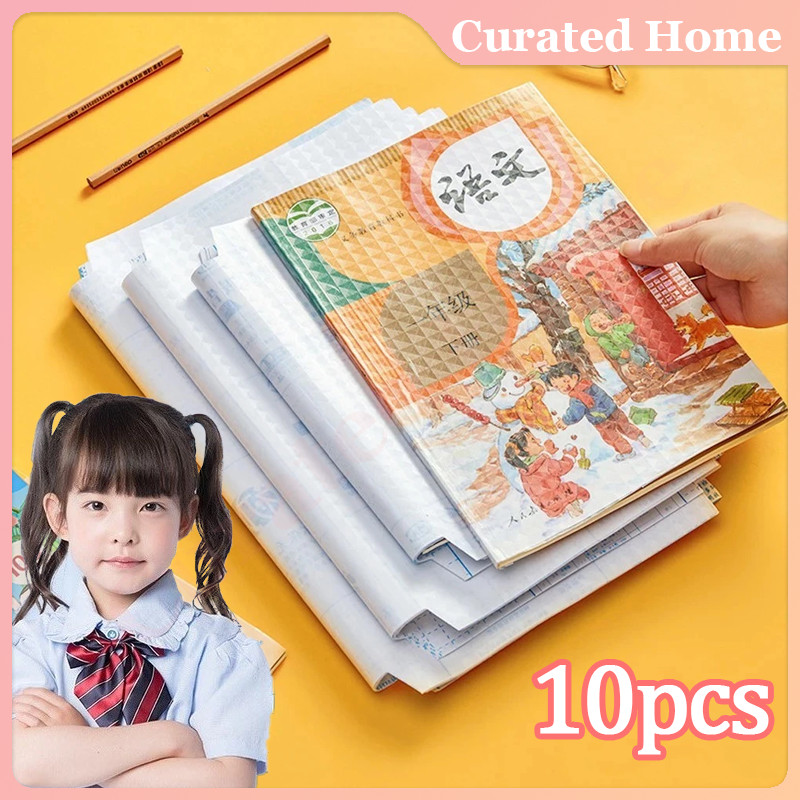 10pcs Stiker Sampul Buku Bening/Self-Adhesive Book Cover Frosted Waterproof Sticker Pelindung Cover 