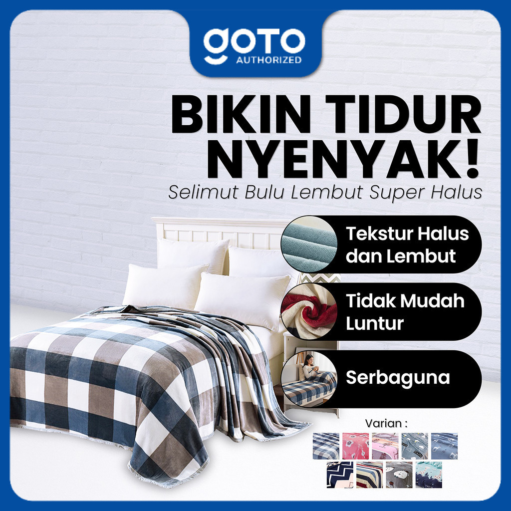 Goto Cuddle Blanket Selimut Dewasa Bulu Tebal Halus Lembut Karakter