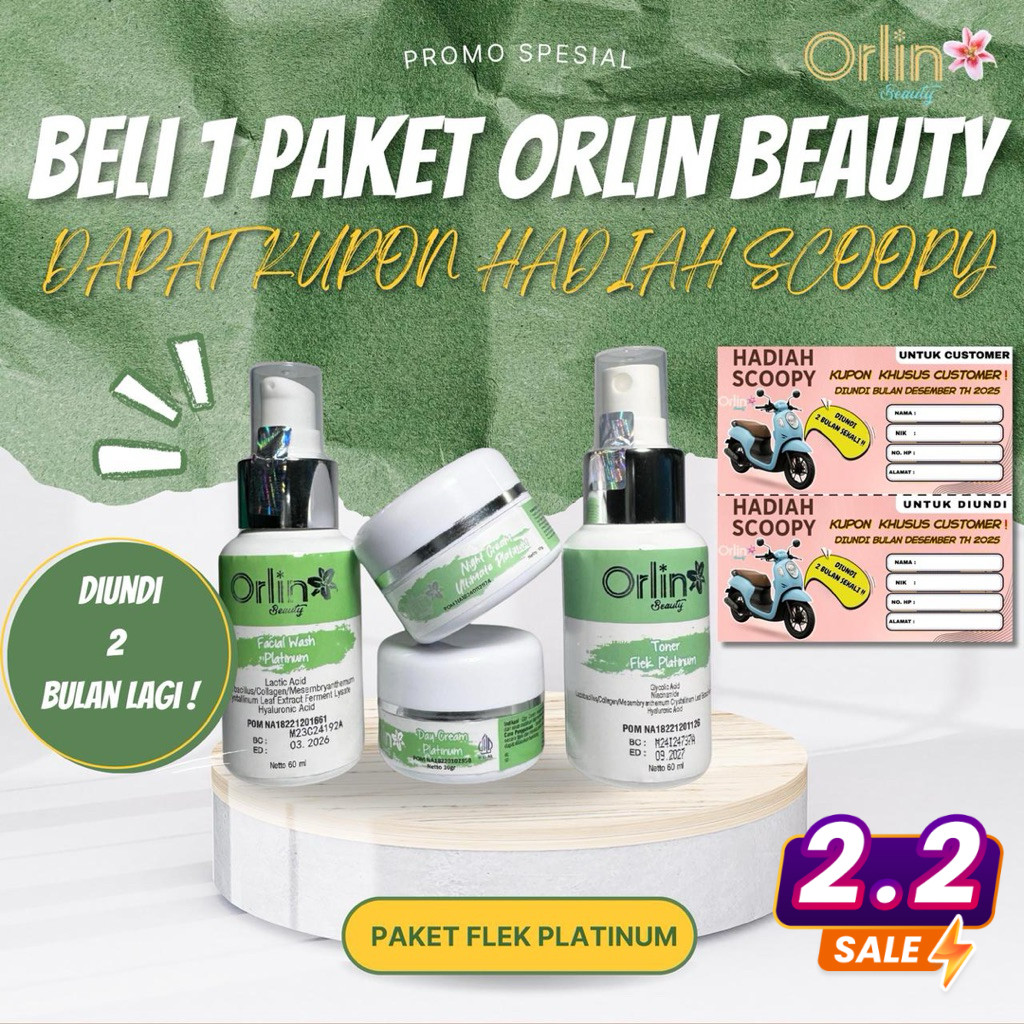 (GRATIS BANYAK BONUS) PAKET FLEK ORLIN BEAUTY Whitening / ORLIN BEAUTY SKINCARE/ ORLIN BEAUTY / ORLI