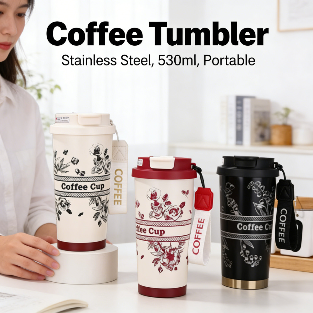 Botol Kopi Tumbler Minum Stainless Mug Portable 530ml Cangkir Kenangan Kopi Termos