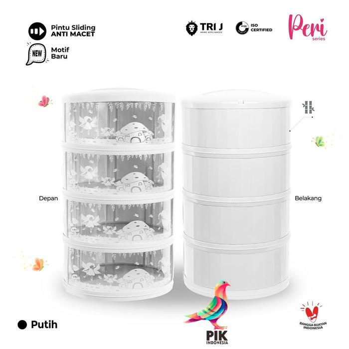 Tudung Saji 4 Susun Motif PERI - PUTIH