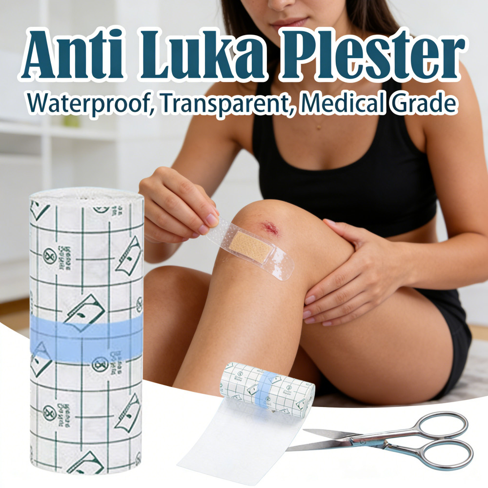 Plester Untuk Lindungi Luka Film Medis PU Film Dressing Roll Film Transparan Anti Air Luka Anti Ples