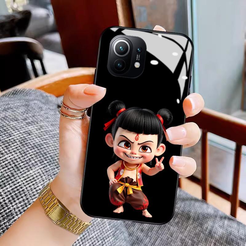 Case Xiaomi 12 Lite Mi 11 5G NE Glass Kaca Slikon Back Anime Nezha Hard Silikon