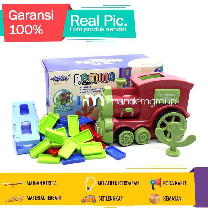 Mainan Anak Laki-Laki Mobil Kereta Susun Domino Set Lengkap - Hijau by Allshopibamz