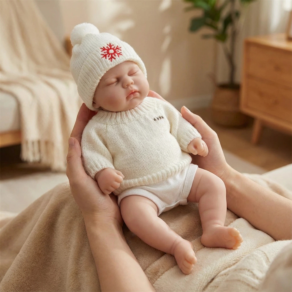 NPK 12in Solid Silicone Reborn Baby Doll Stretable Collectible Art Doll Pickle Version