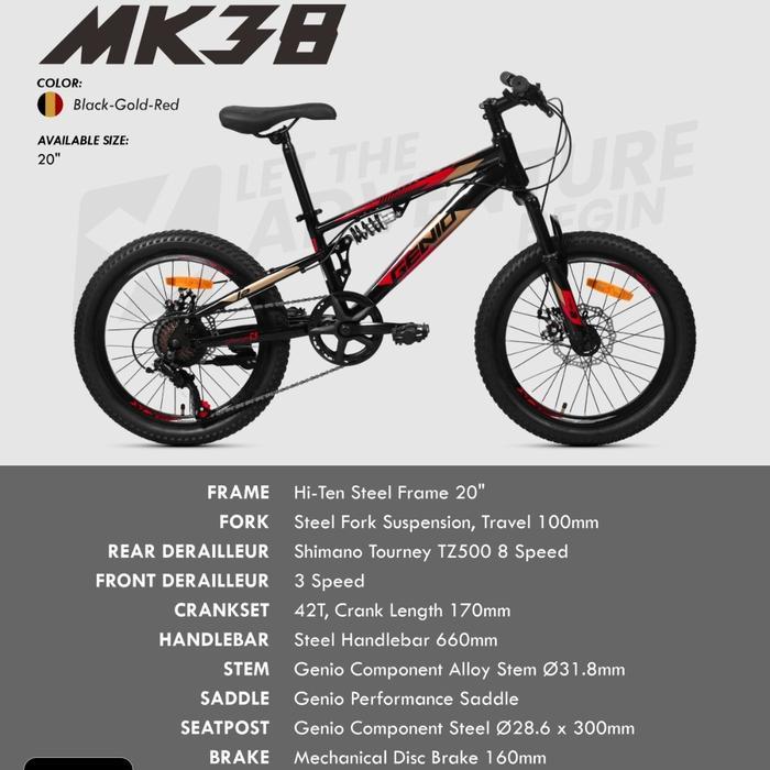 Sepeda Anak MTB 20 Genio M 3412 New 7 speed