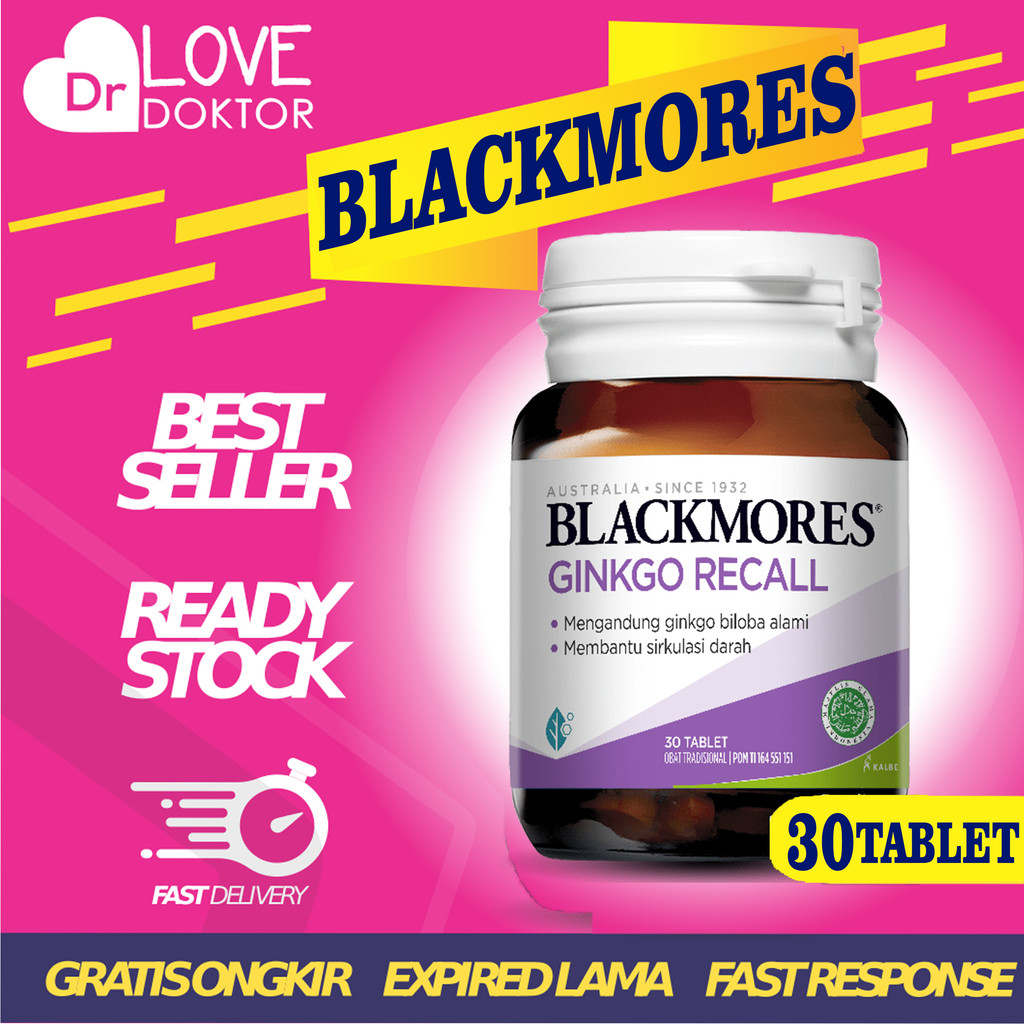 BLACKMORES GINKGO RECALL ACTION GINKO GINGO GINGKO FORTE KALBE VITAMIN BILOBA ANTI PIKUN BPOM - 30 T