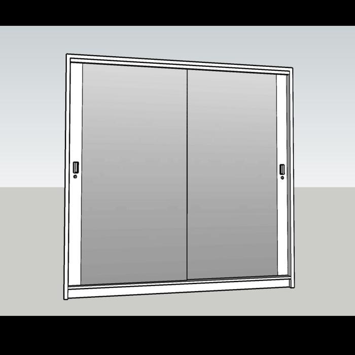 Lemari Pakaian Jumbo Ukuran Besar Pintu Sliding Full Kaca Cermin Murah - 2 Pintu Cermin