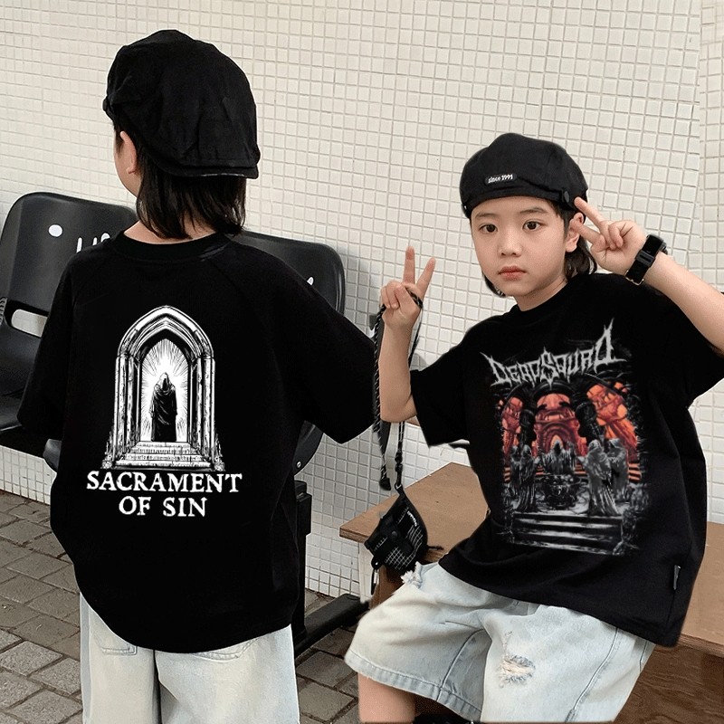 Kaos Anak Laki-Laki 2-12 Tahun Motif X Dogma Heavy Metal Korea Style Premium Baju Atasan Impor Anak