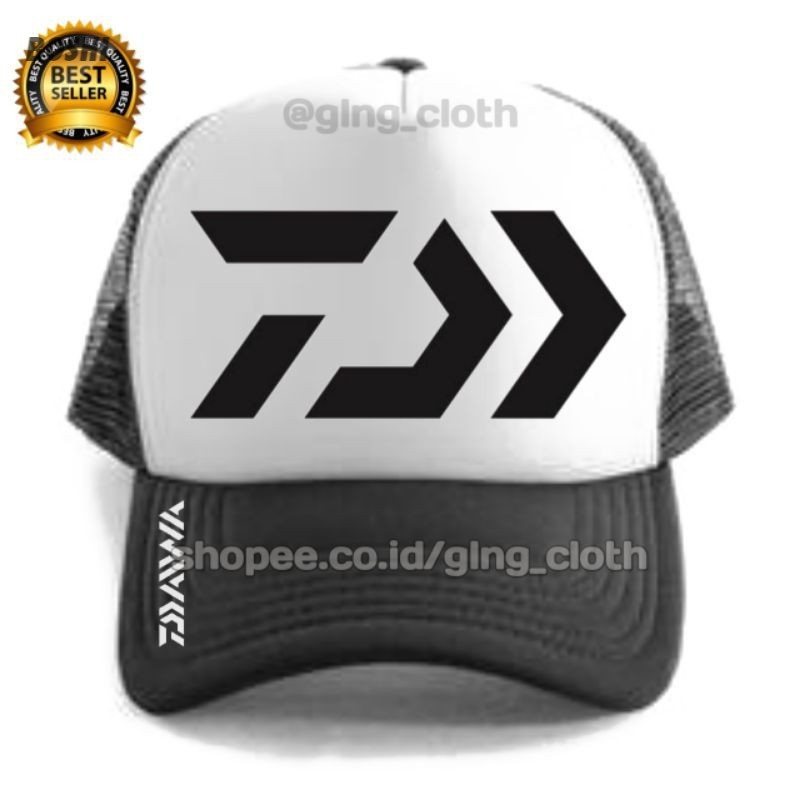 Topi Daiwa Trucker | Topi Daiwa Hitam - Putih