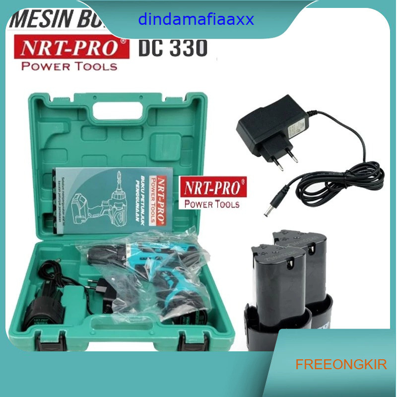 Bor Cordless NRT Pro DC 330 Mesin Bor 10mm/ Obeng Cordless Screw Driver/ Obeng Charge