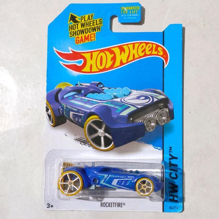 Mainan Hot Wheels RocketFire Rocket Fire biru 2014 Treasure Hunts Reguler TH base besi