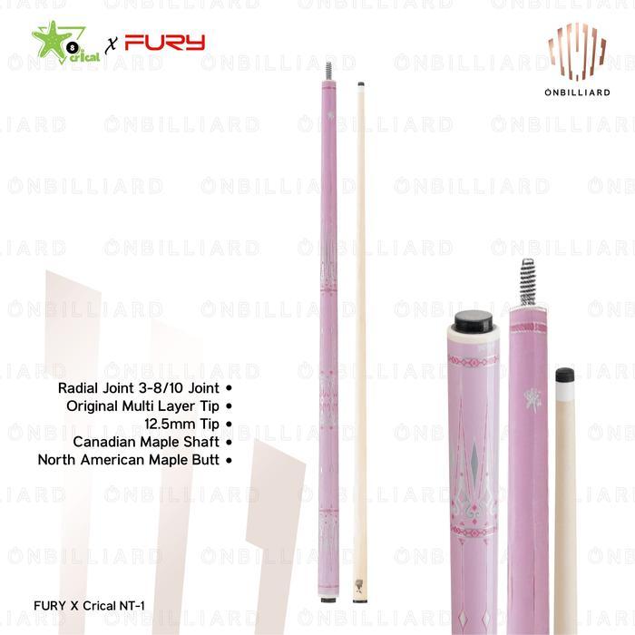 Fury X Crical NT Series by Konllen NT-1 NT-2 Cue Stick Billiard - NT-1 Pink