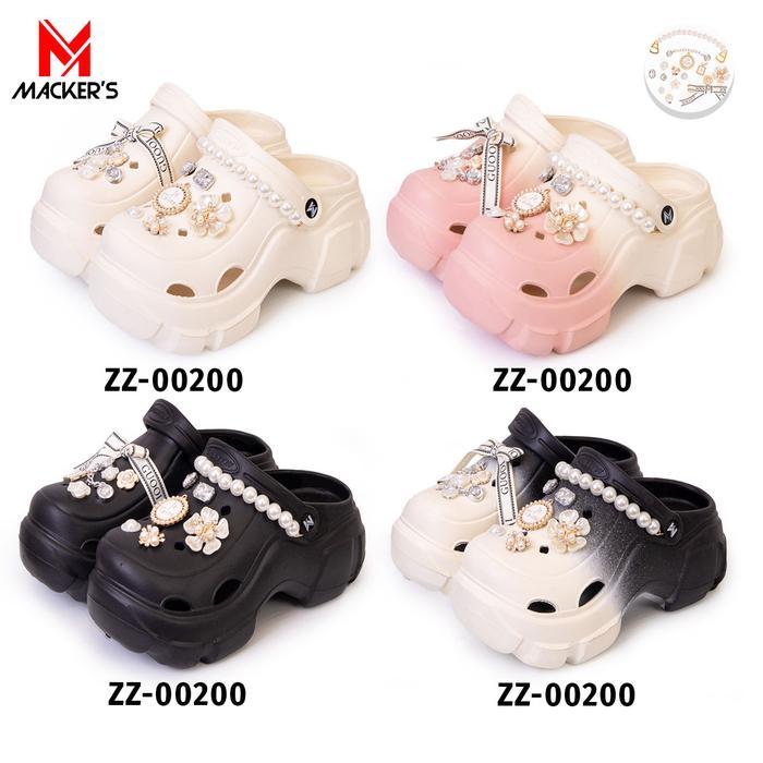 Promo Ramadhan [MACKER'S] T01 +0200 Sandal Baim Sandal Kodok Wanita Terbaru Rantai Pita Sendal Lucu 