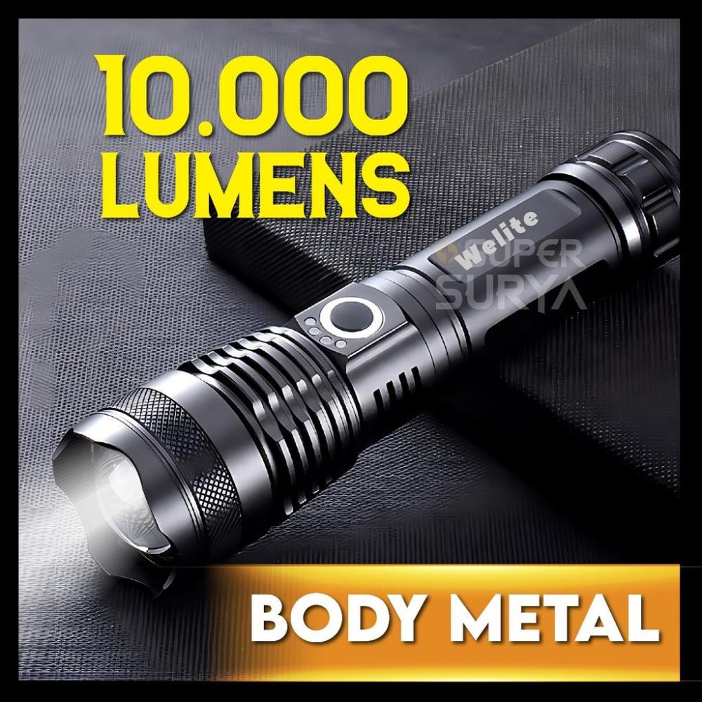 WELITE Senter LED XHP50 10000 Lumens Super Terang Rechargeable Waterproof