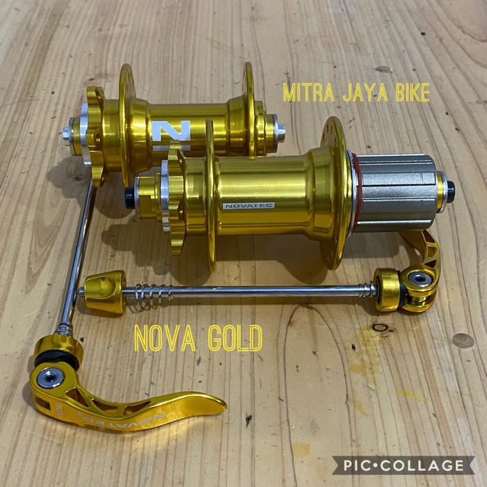 Hub FreeHub Novatec 32 Hole Six Bolt Sealed Bearing Jangkrik - Emas