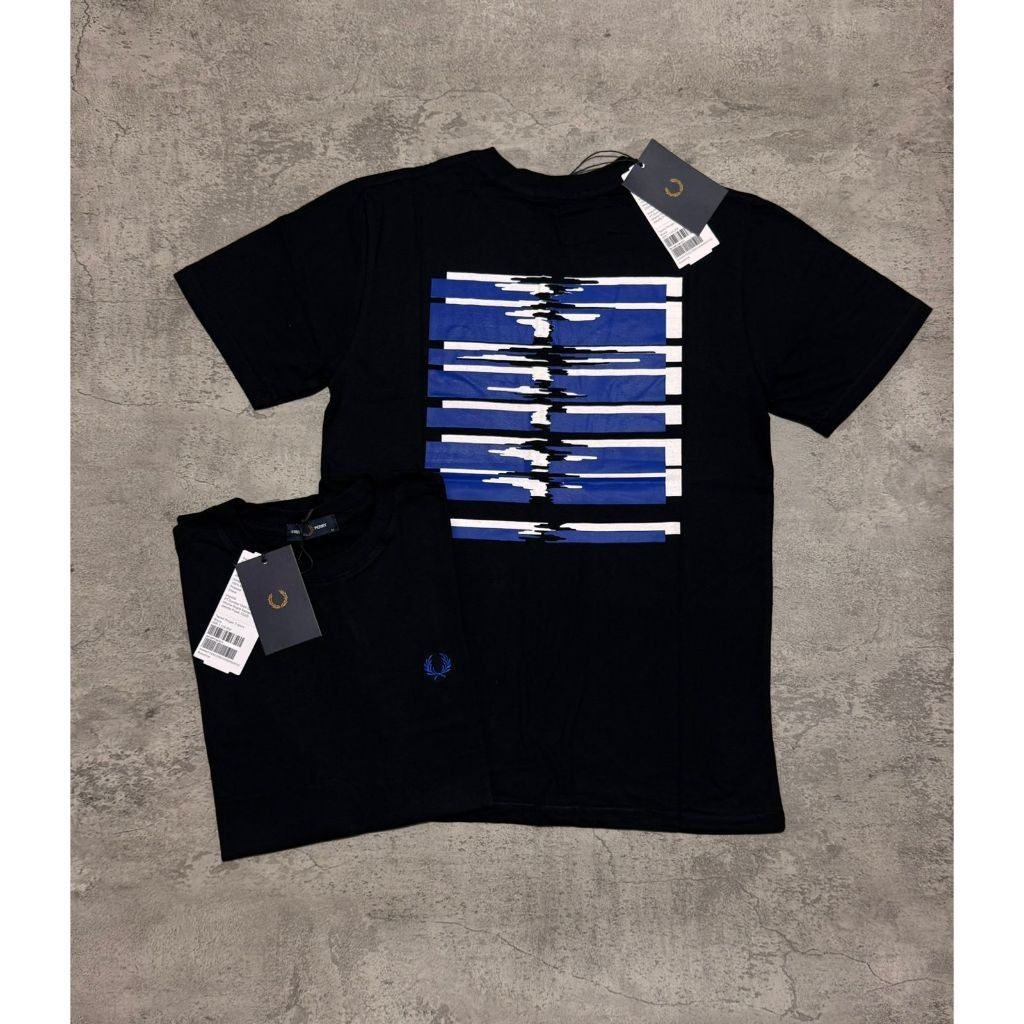 (COD) New Kaos Branded FP BackPrint White Blue Premium//Kaos Branded Pria Fred Premium//Kaos Fred pr