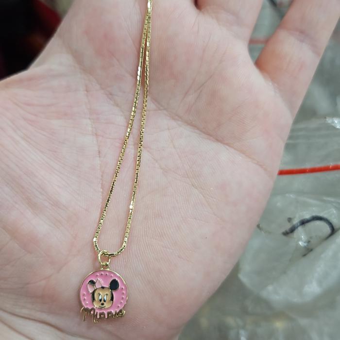 kalung anak balita minnie mouse disney mickey emas asli 700 70% ubs
