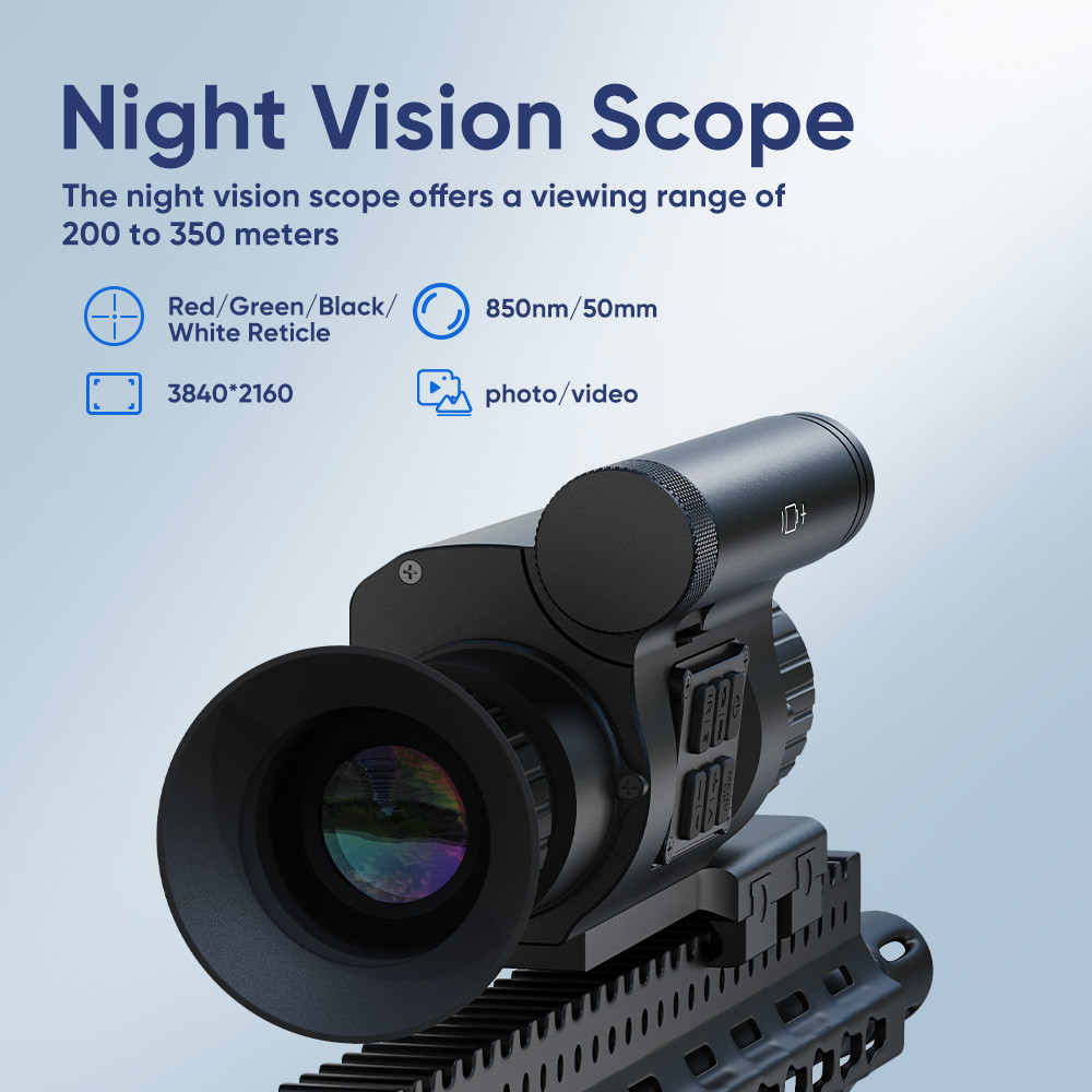 NV075 Night Vision Hunting Scope Goggles Monocular 200-400M Infrared Camera Support Photo&Video,50mm