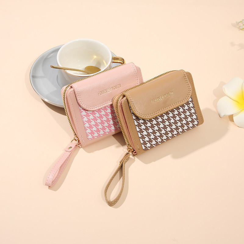 Dompet Wanita Lipat Mini Multifungsi Resleting Koin Simple Material Kulit PU Leather Dompet cewek