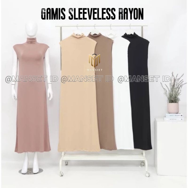 GARDESHOP.ID Inner Dress Tanpa Lengan | Inner Dress Rayon | Gamis Tanpa Lengan | Inner Dress Tanpa L