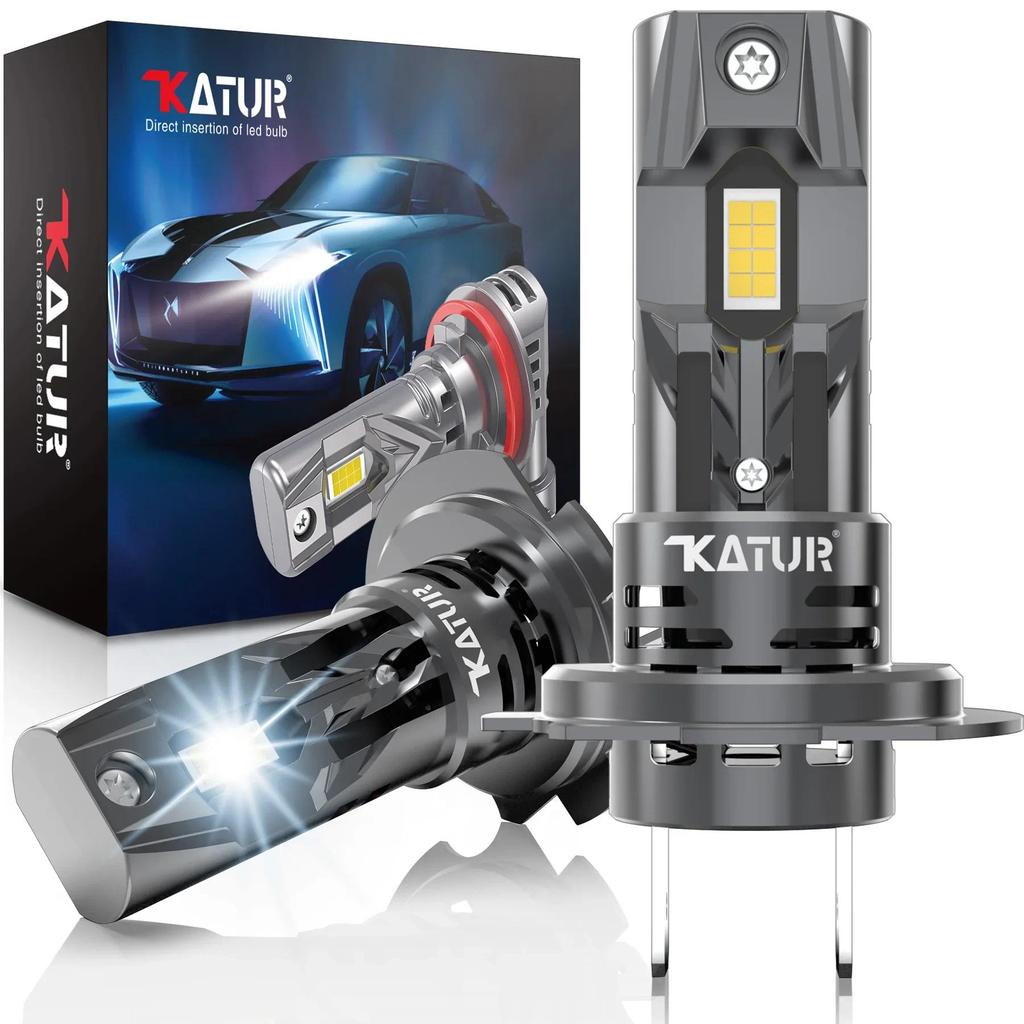 Katur 2pcs H7 Trubo LED Canbus Headlight Bulb 20000LM 100W for BMW E60 F10 F30 E46 Mercedes Benz W20