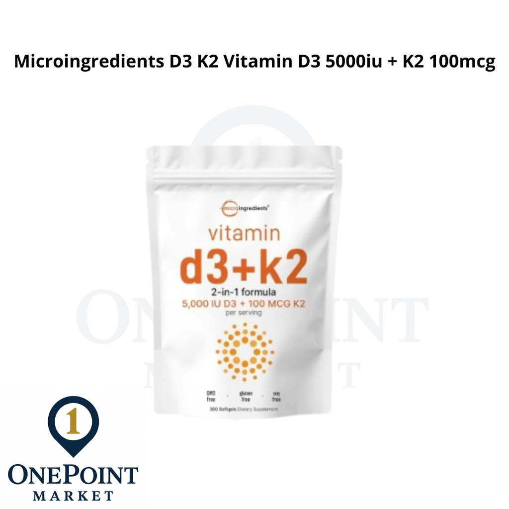 Microingredients D3 K2 Vitamin D3 5000iu + K2 100mcg