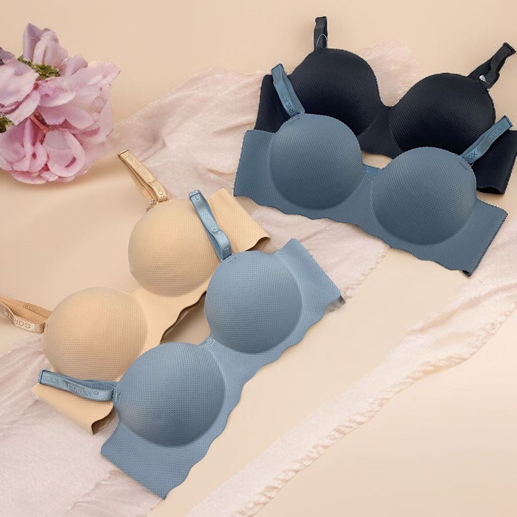Bra Wanita SOREX 18260 - Tanpa Kawat, Push Up Bra, Model Setengah Cup, Dengan Ukuran 34-38 (A-B)