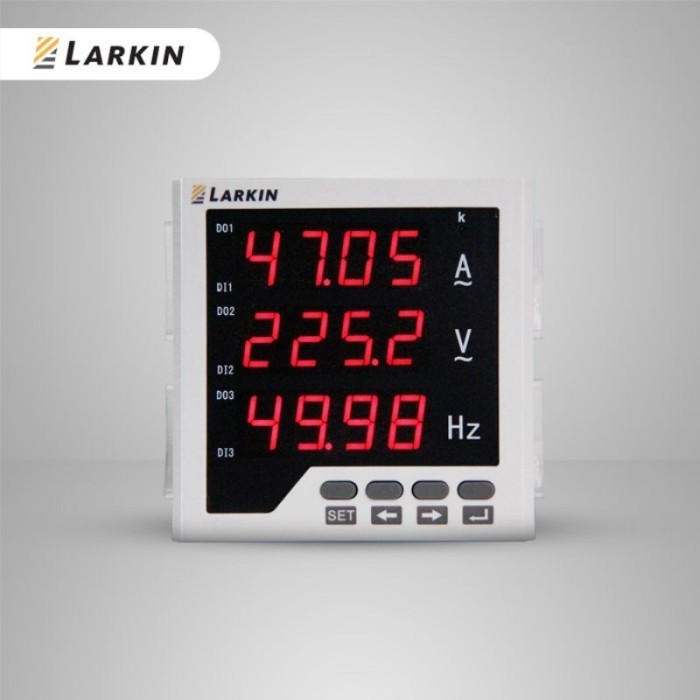 LARKIN 3 in 1 Digital Amper Volt Hz Meter Panel Listrik 1 Phase Arus Meter 3 Row LR-UIF33 96x96mm