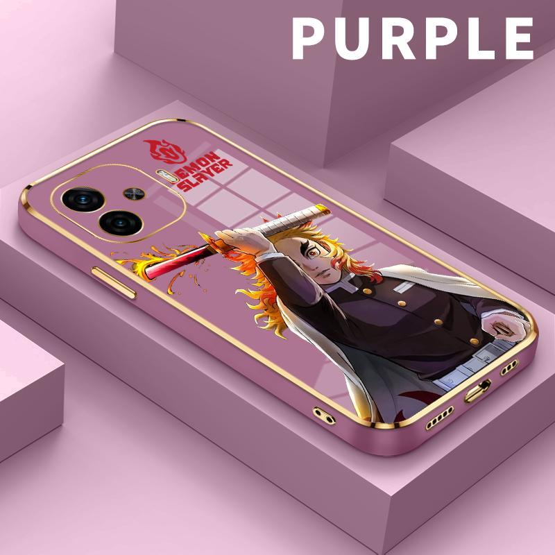 Casing Hp For IQOO Case Z9 5G Z9X 13 Neo U5x Z6 Z7i Z7x Unik Demon Slayer Straigth Edge Anti Fall Ca